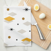 Space Age Diamonds Orange White Geschirrtuch (Viertel Falte)