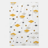 Space Age Diamonds Orange White Geschirrtuch (Vertikal)