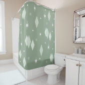 Space Age Diamonds Sage Green Duschvorhang (Beispiel)