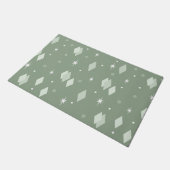 Space Age Diamonds Sage Green Fußmatte (Schrägansicht)