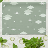 Space Age Diamonds Sage Green Geschirrtuch (Gefaltet)