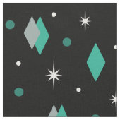 Space Age Diamonds Türkis Black Stoff (Nahaufnahme)