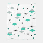 Space Age Diamonds Türkis White Fleecedecke (Vorderseite)