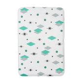 Space Age Diamonds Turquoise White Badematte (Vorderseite Vertikal)