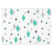 Space Age Diamonds Turquoise White Tischdecke (Vorderseite (Horizontal))