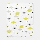 Space Age Diamonds Yellow Gray White Fleecedecke (Vorderseite)