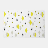 Space Age Diamonds Yellow Grey White Fußmatte (Vorderseite)