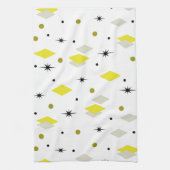 Space Age Diamonds Yellow Grey White Geschirrtuch (Vertikal)