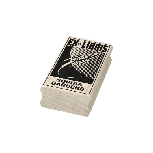 Space Age Ex Libris Gummistempel (Stempel)