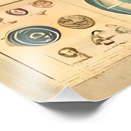 Space Age Interplanetary Coordinates Alien Relic Fotodruck (Ecke)