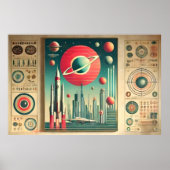 Space Age Interplanetary Coordinates Alien Relic Poster (Vorne)