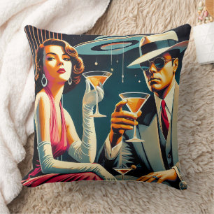 Space Age Las Vegas Gangster Martini Party Kissen