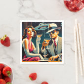 Space Age Las Vegas Gangster Martini Party Serviette (Beispiel)