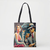Space Age Las Vegas Gangster Martini Party Tasche (Vorderseite)