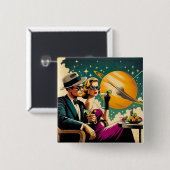 Space Age Las Vegas Martini Gangster Party Button (Vorne & Hinten)