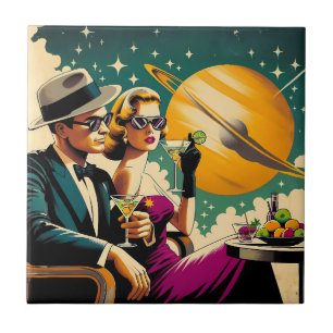 Space Age Las Vegas Martini Gangster Party Fliese