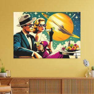 Space Age Las Vegas Martini Gangster Party Leinwanddruck