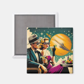 Space Age Las Vegas Martini Gangster Party Magnet (Vorderseite/Rückseite)