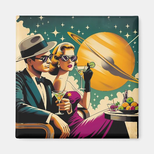 Space Age Las Vegas Martini Gangster Party Magnet (Vorne)