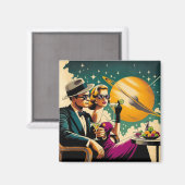 Space Age Las Vegas Martini Gangster Party Magnet (Vorderseite/Rückseite)
