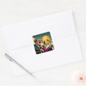 Space Age Las Vegas Martini Gangster Party Quadratischer Aufkleber (Umschlag)