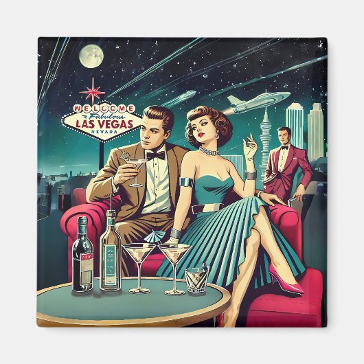 Space Age Las Vegas Martini Party Magnet (Vorne)