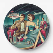 Space Age Las Vegas Martini-Party Pappteller (Vorderseite)