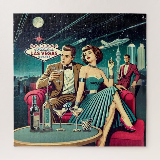 Space Age Las Vegas Martini-Party Puzzle (Vertikal)
