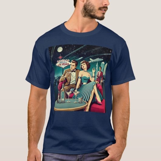 Space Age Las Vegas Martini Party T-Shirt (Vorderseite)