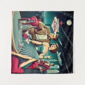 Space Age Las Vegas Martini Party Wandteppich (Vorderseite (Horizontal))