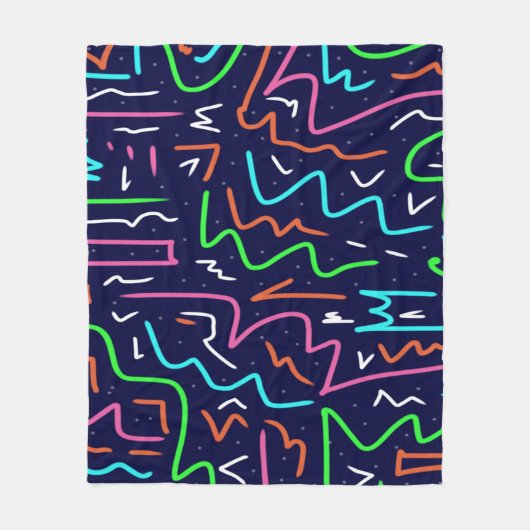 Space Age Maze Abstrakt Print Fleecedecke (Vorderseite)