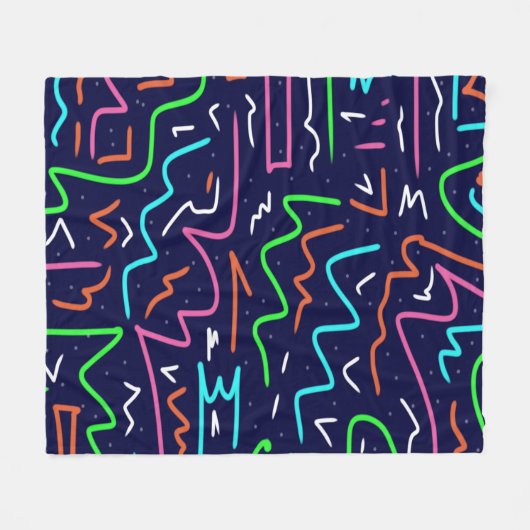 Space Age Maze Abstrakt Print Fleecedecke (Vorderseite (Horizontal))