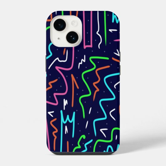 Space Age Maze Abstrakt Print iPhone Hülle (Rückseite)
