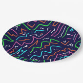 Space Age Maze Abstrakt Print Pappteller (Schrägansicht)