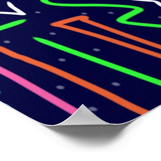 Space Age Maze Abstrakt Print Poster (Ecke)