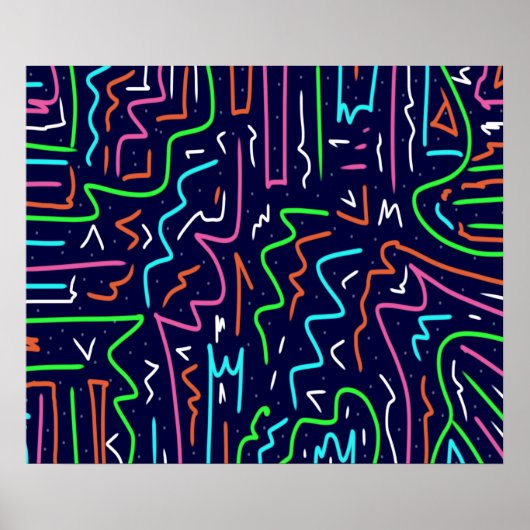 Space Age Maze Abstrakt Print Poster (Vorne)