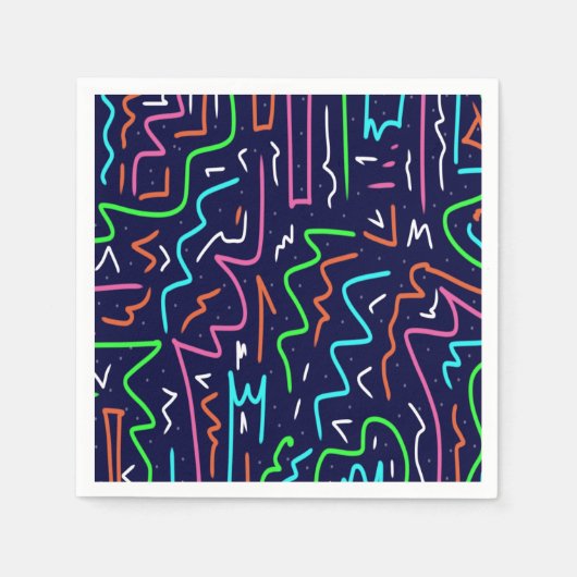 Space Age Maze Abstrakt Print Serviette (Vorderseite)