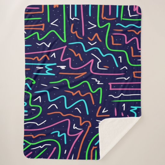 Space Age Maze Abstrakt Print Sherpadecke (Vorderseite)