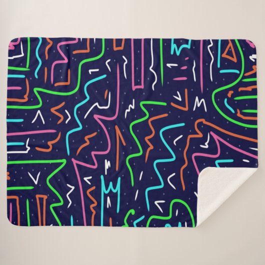 Space Age Maze Abstrakt Print Sherpadecke (Vorderseite (Horizontal))