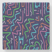 Space Age Maze Abstrakt Print Steinuntersetzer (Vorderseite)