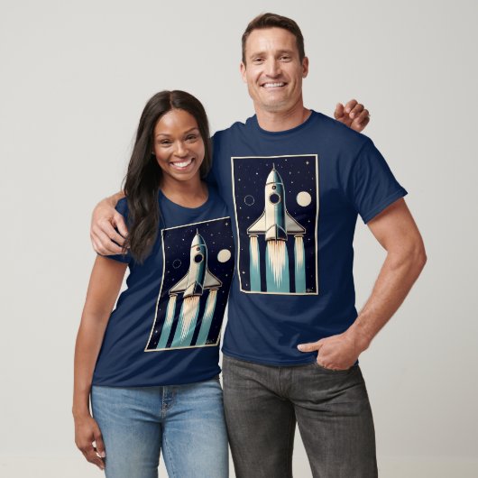 Space Age Retro 50s Rocket Ship T-Shirt (Unisex)