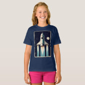 Space Age Retro 50s Rocket Ship T-Shirt (Vorne ganz)