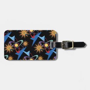 Space Age Retro mehrfarbiges Muster Gepäckanhänger