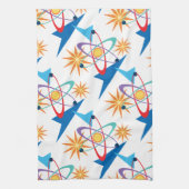 Space Age Retro mehrfarbiges Muster Geschirrtuch (Vertikal)