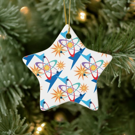 Space Age Retro mehrfarbiges Muster Keramikornament (Baum)