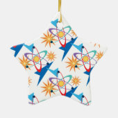 Space Age Retro mehrfarbiges Muster Keramikornament (Hinten)
