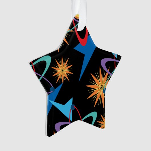Space Age Retro mehrfarbiges Muster Ornament (Vorderseite)