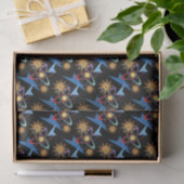 Space Age Retro mehrfarbiges Muster Seidenpapier (Geschenk)