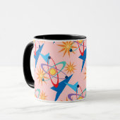 Space Age Retro mehrfarbiges Muster Tasse (Vorderseite Links)