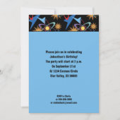 Space Age Retro Multifarbiges Muster-Party Einladung (Vorderseite)